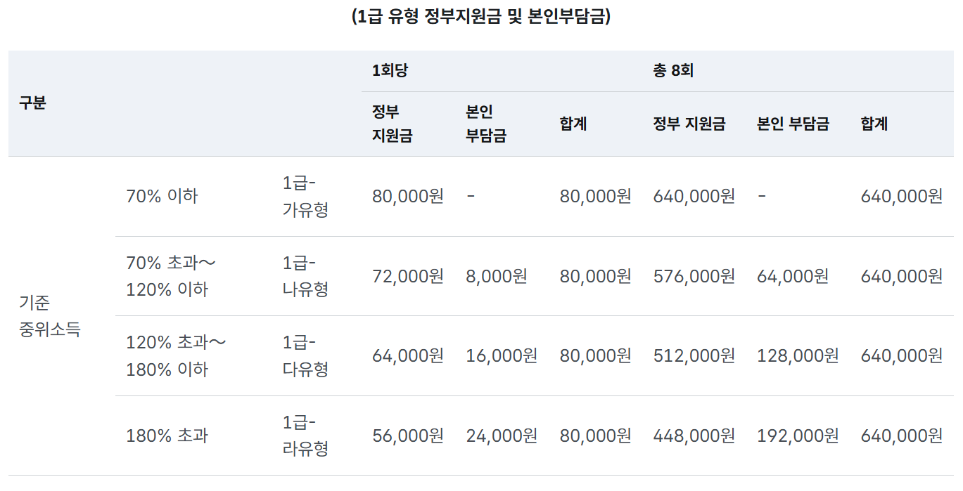 전국민 마음투자 지원사업 본인부담금