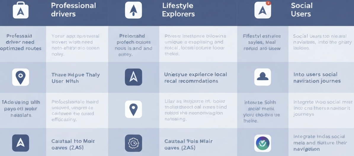 운전자 유형별 내비게이션 앱 비교 표 이미지