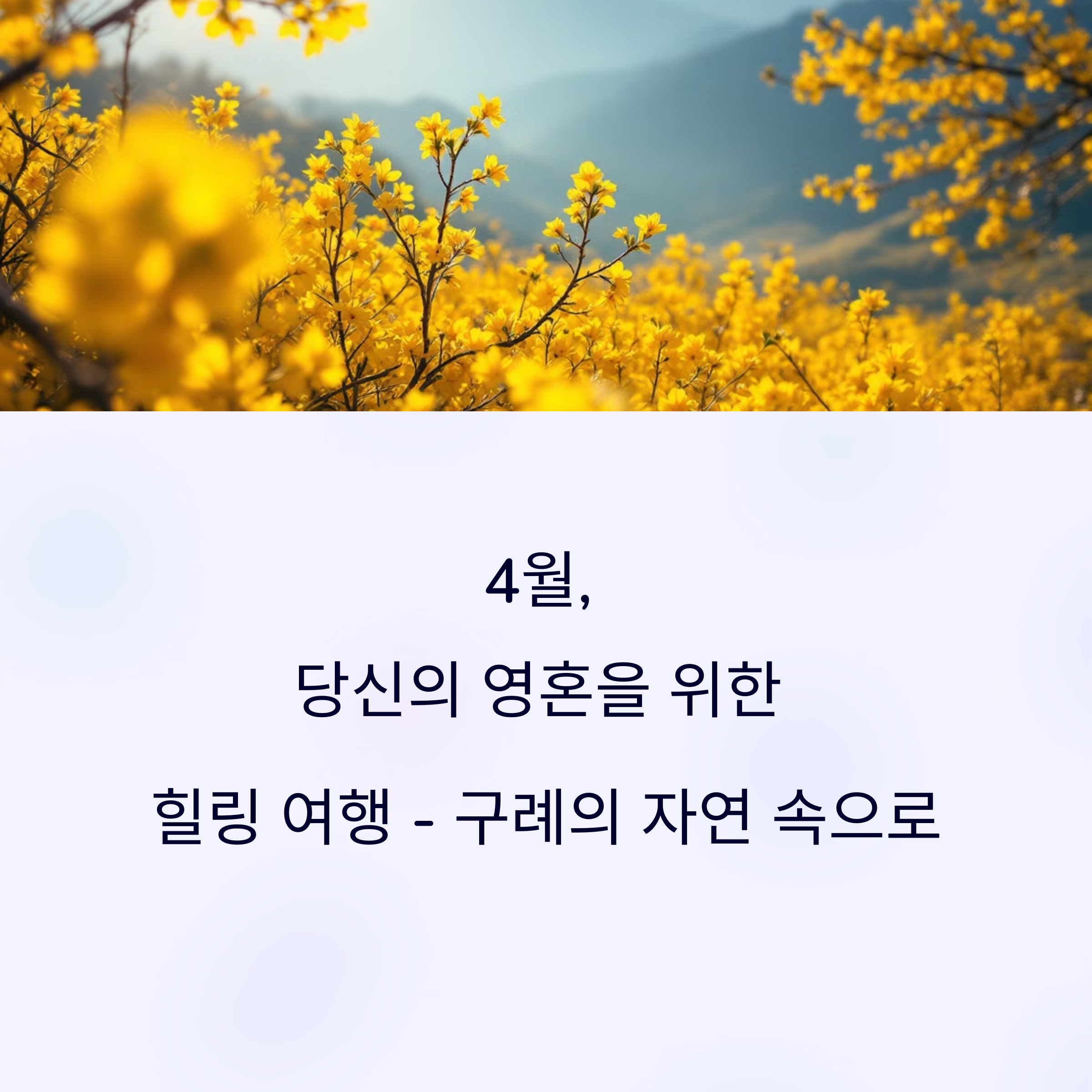 4월에 즐기는 자연 속 힐링 여행 코스