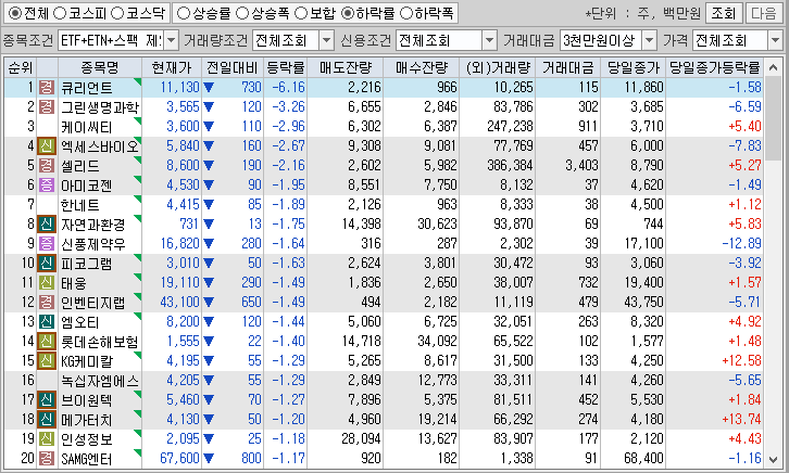 시간외 단일가 특징주