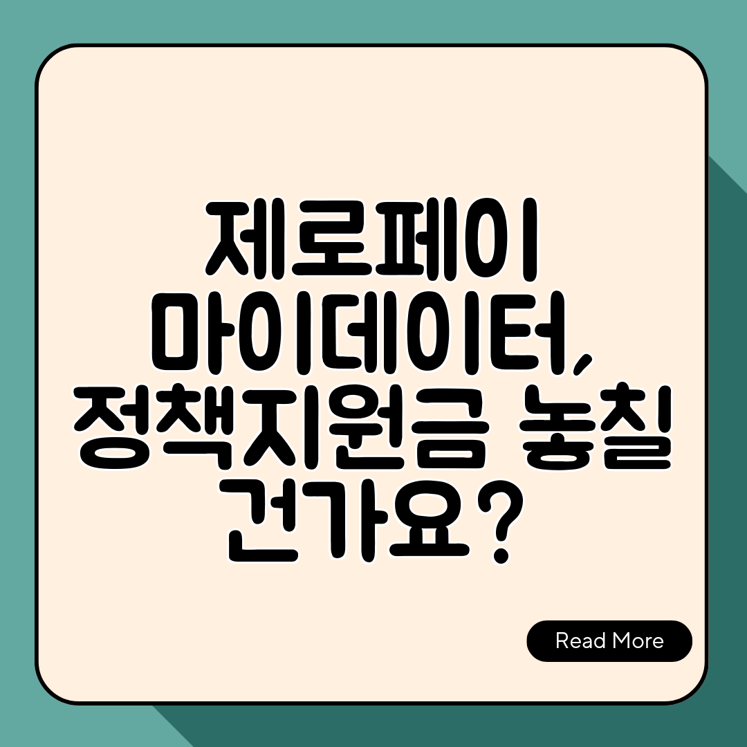 제로페이 마이데이터, 정책지원금 놓칠 건가요