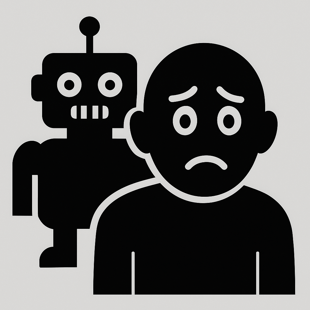 ai와 현대인을 흑백으로만 그린 이미지