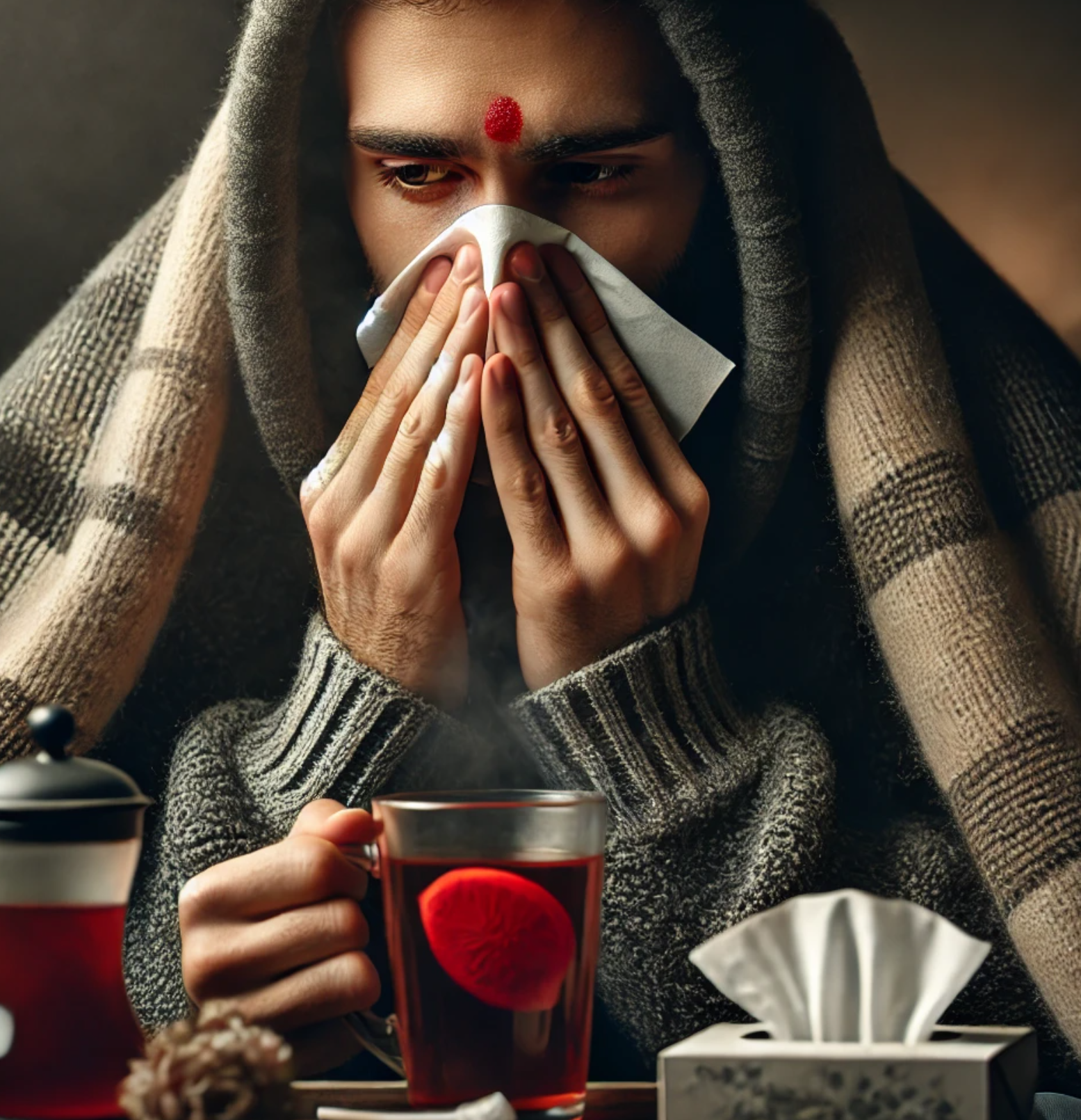 콧물 닦는 사람