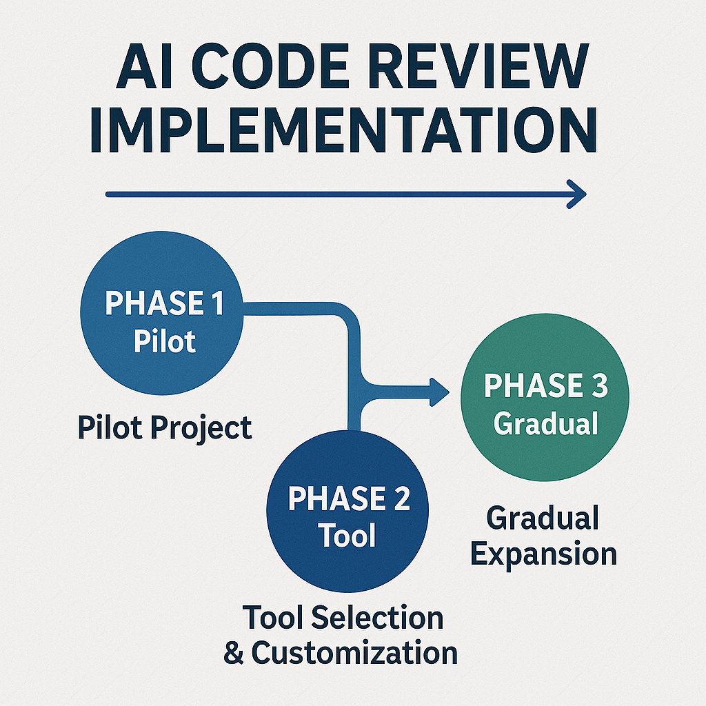 AI 코드 리뷰 도입 로드맵 다이어그램