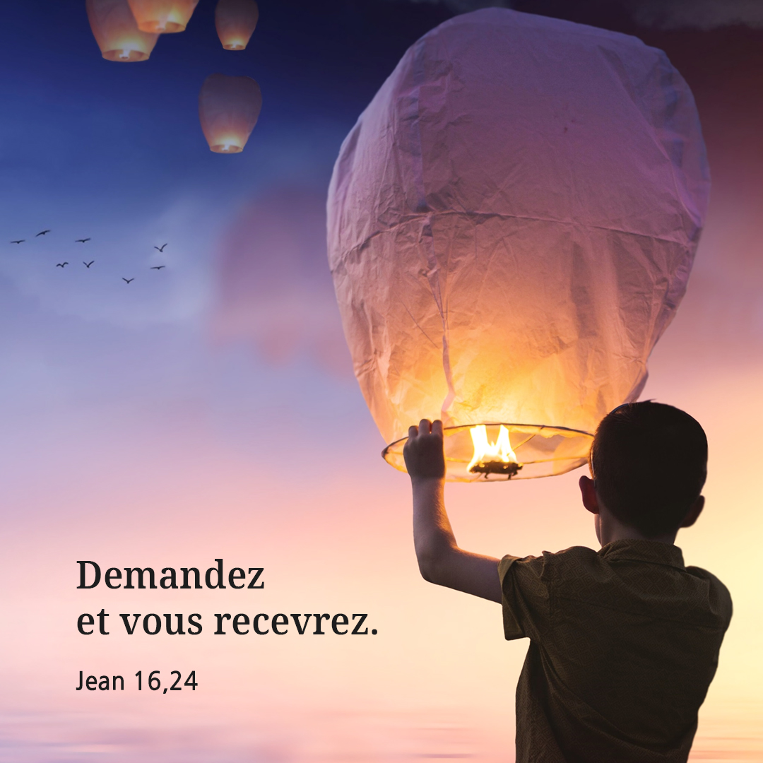 Demandez, et vous recevrez, ainsi votre joie sera parfaite. (Jean 16,24)