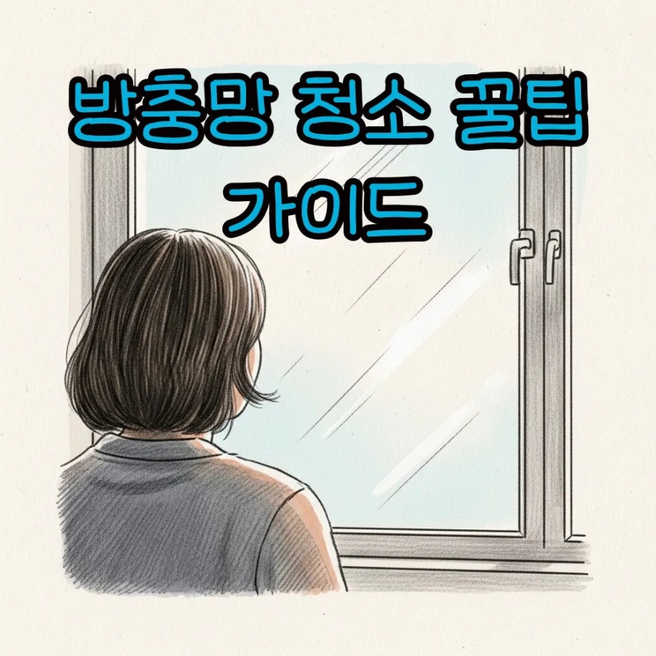 밝은 햇살이 비치는 깨끗한 창문과 방충망 풍경