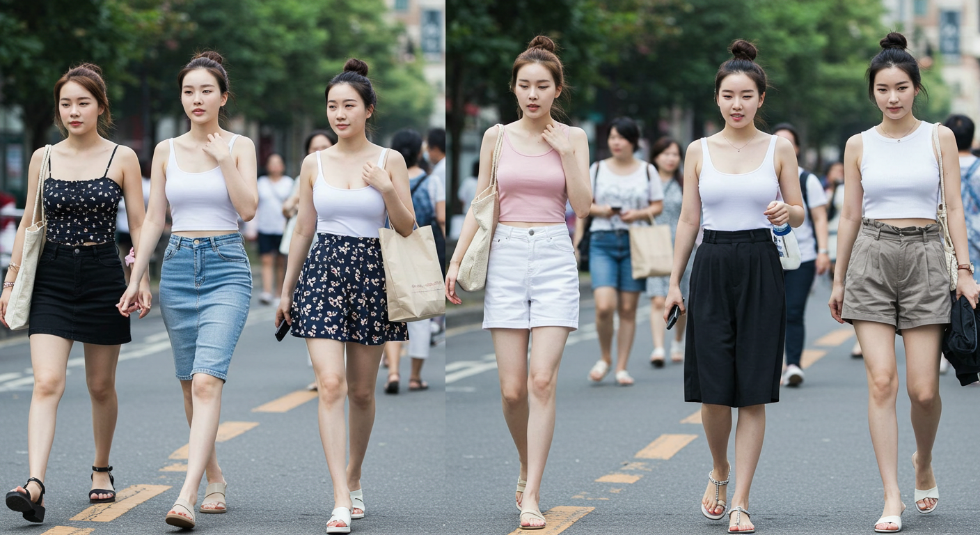 길을 걷는 여성들