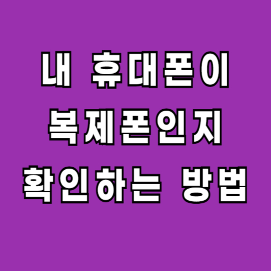 유심 복제폰 확인방법 대처방법