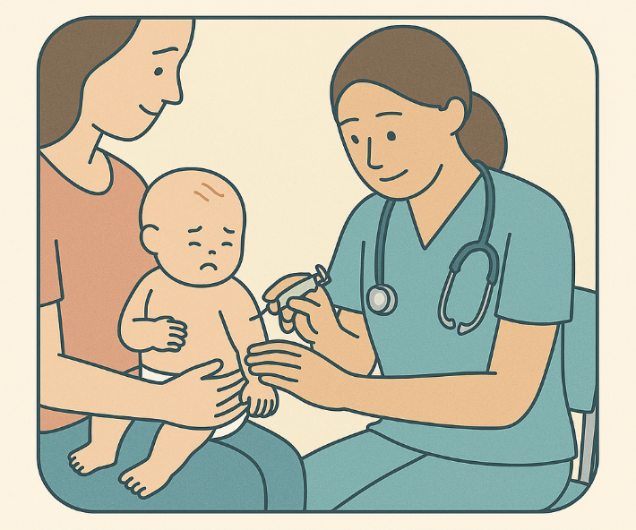 예방접종하는 아기 모습