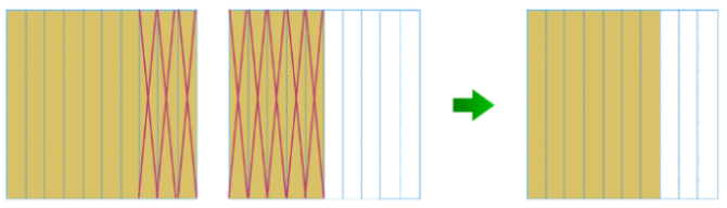 소수 한 자리 수의 뺄셈을 모눈종이로 나타냄.
예) 1.5 - 0.8 의 계산