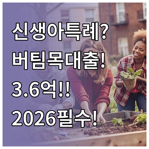 신생아 특례 버팀목대출 2026 수도..
