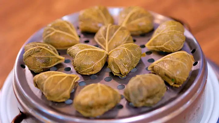 삼채 곰취만두 도토리 부침개 도메칼국수 건강 밥상 제주 맛집