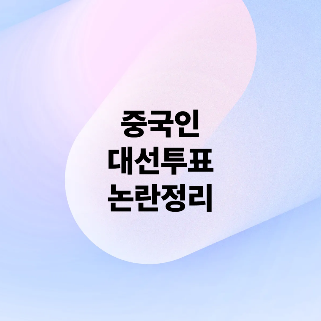 중국인 대선 투표 의혹 신고 팩트체크 선거위반 행위