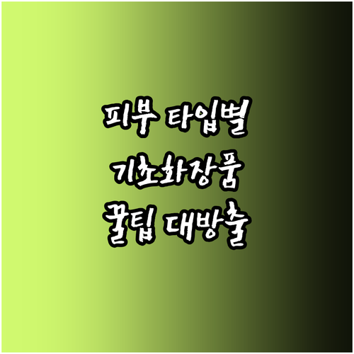 피부 타입별 맞춤 기초화장품 선택 및..