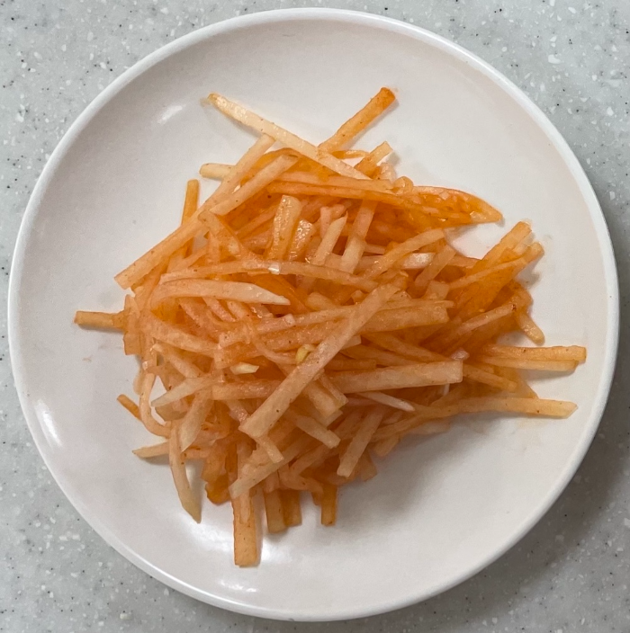 한식조리기능사 실기시험 준비 - 무생채- 내 작품