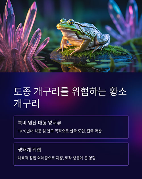 토종 개구리를 위협하는 황소개구리