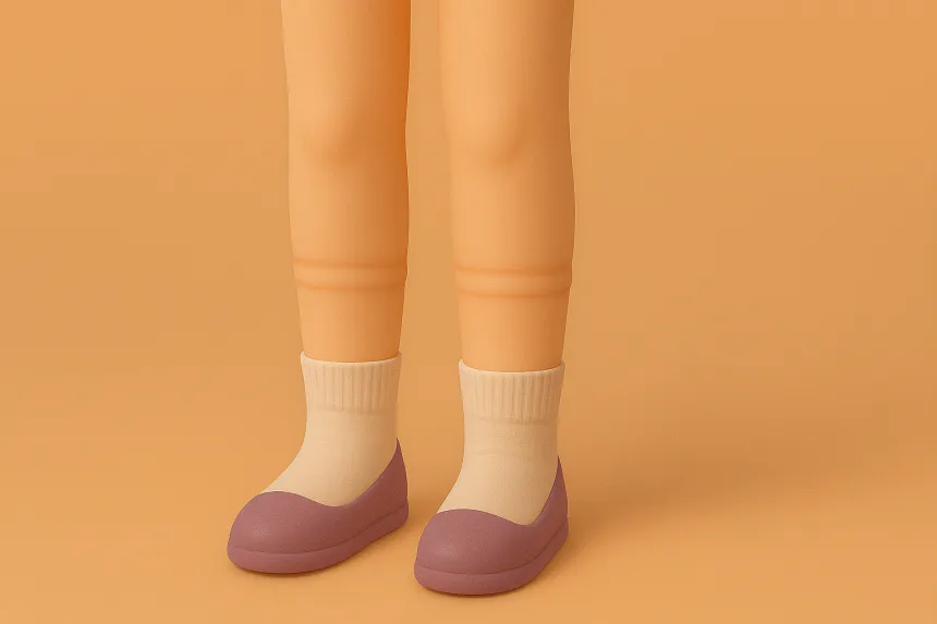 다리에 양말 자국