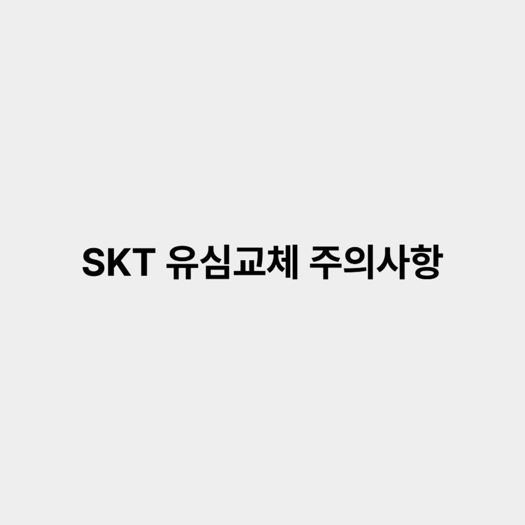 SKT 유심교체 주의사항