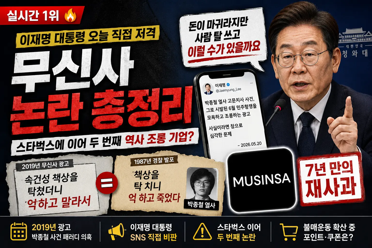 무신사 뜻과 박종철 열사 광고 논란 총정리