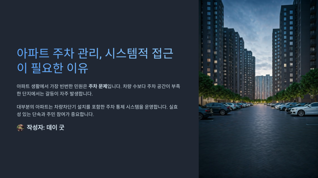 아파트 주차 관리, 시스템적 접근이 필요한 이유