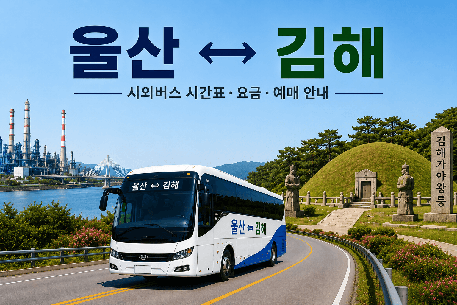 울산과 김해를 오가는 고마운 버스와 김해 왕릉