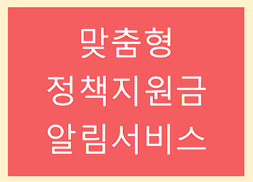 맞춤형 정책지원금 알림 서비스