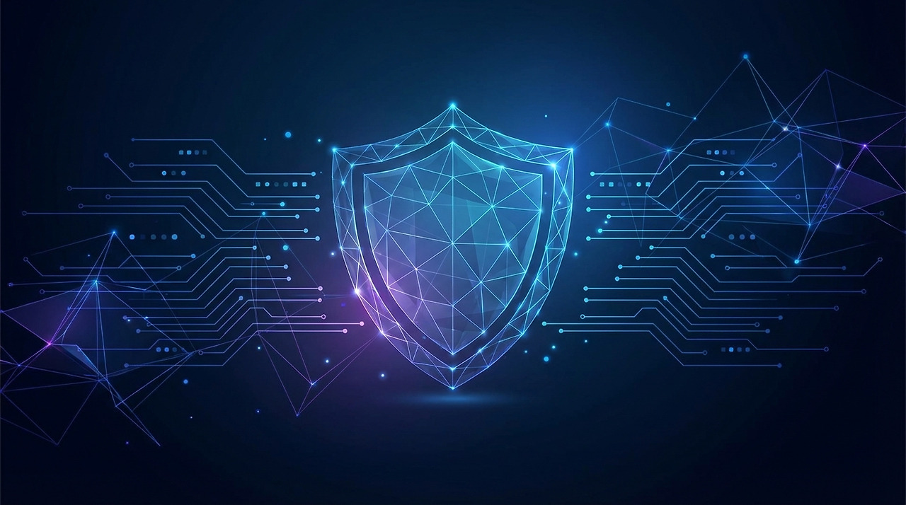 2026년 정보보안 트렌드와 제로 트러스트 전략을 상징하는 디지털 방패 이미지