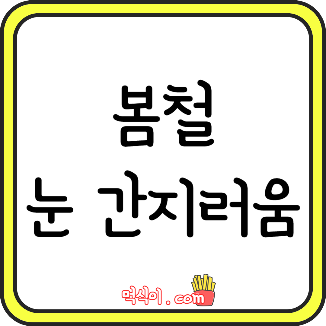 봄철 눈 간지러움의 4가지 원인과 눈건강 관리법1