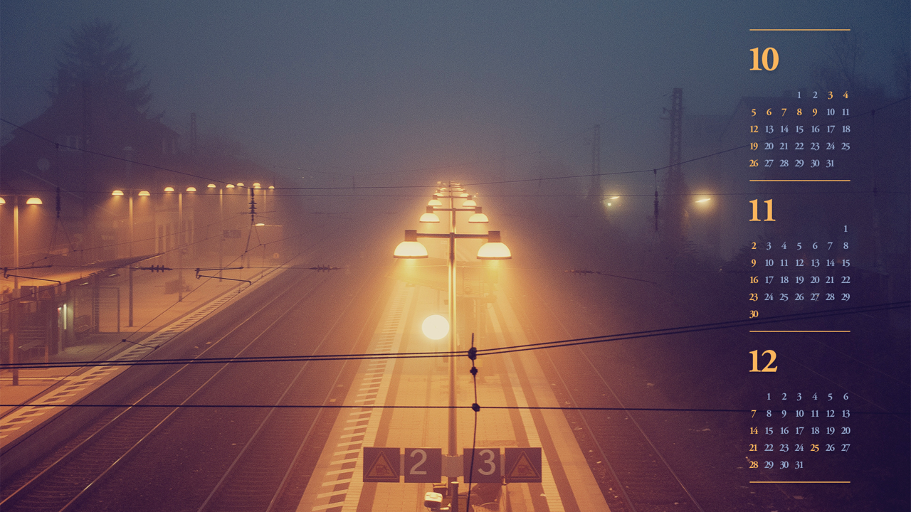 08 철로 야경 B - 2025년11월 노트북배경화면