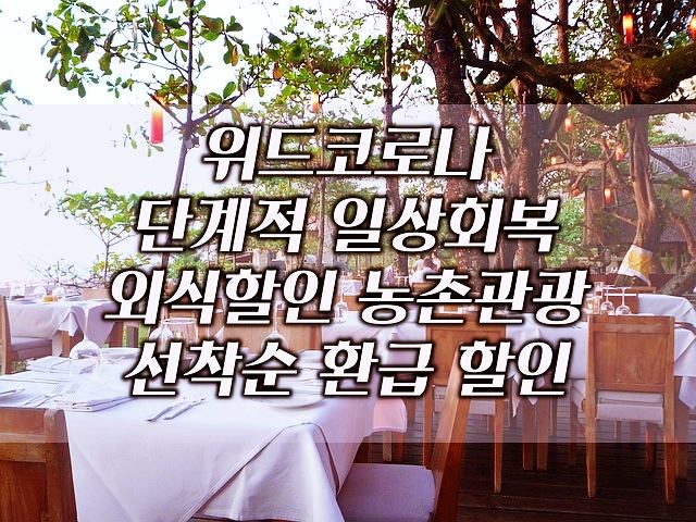 위드코로나-단계적-일상회복-외식할인-농촌관광-선착순-환급-할인