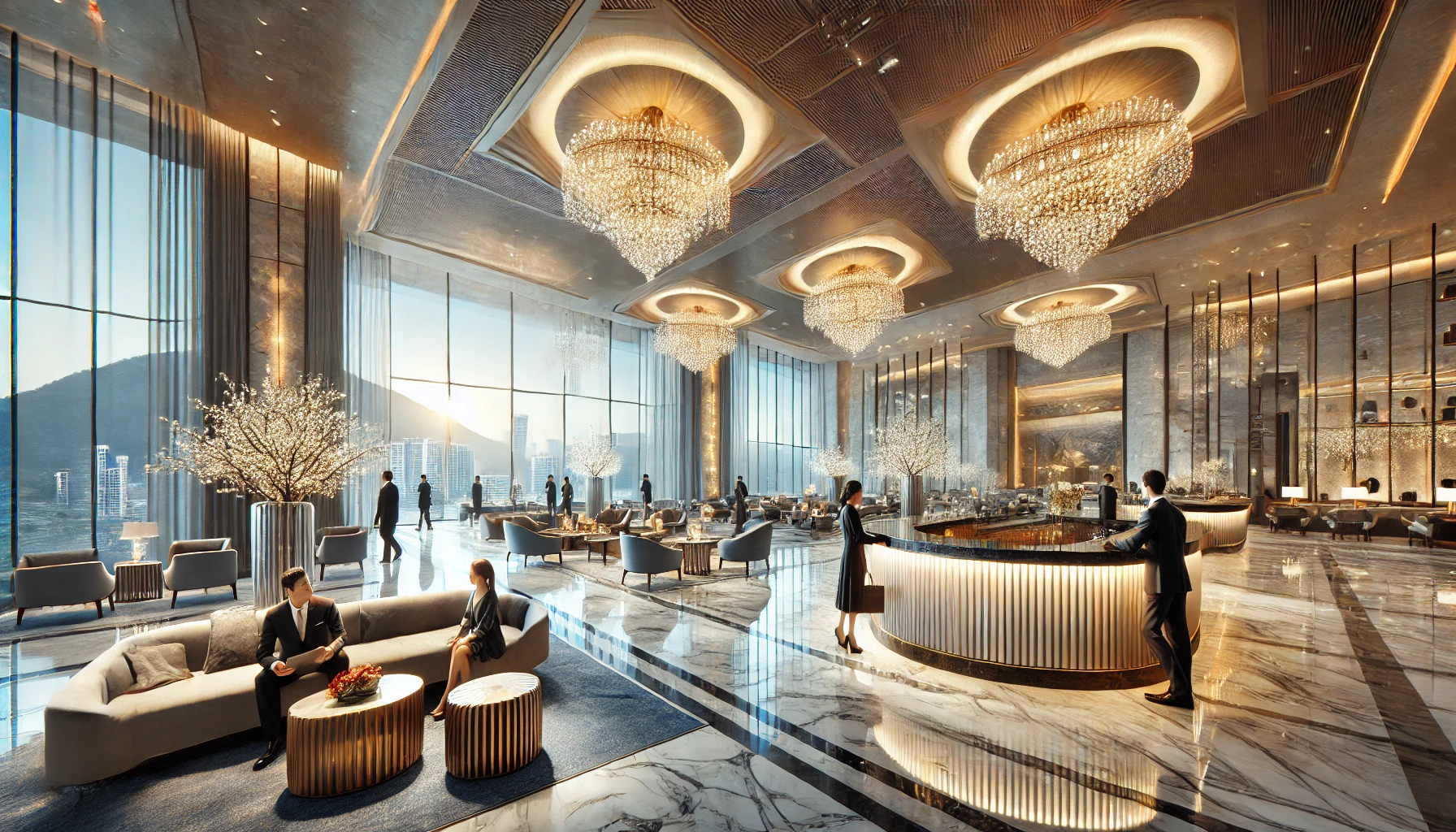새롭게 개장하는 고급 호텔의 분위기