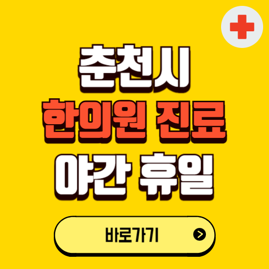 춘천시 야간 휴일 한의원 한방병원 찾기 ❘ 24시 일요일 주말 연휴 응급진료 추천 잘하는 곳