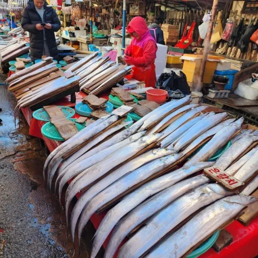 부산여행-필수코스-자갈치시장-진열된갈치