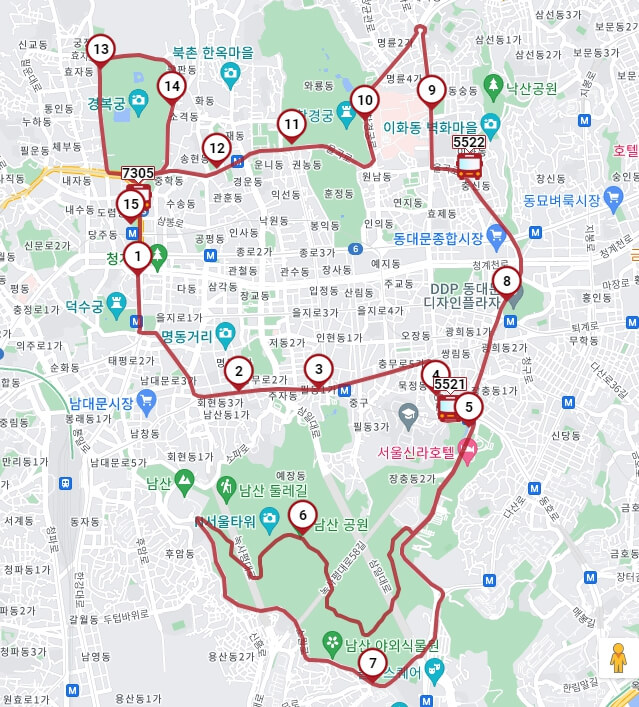 서울시티투어버스-코스