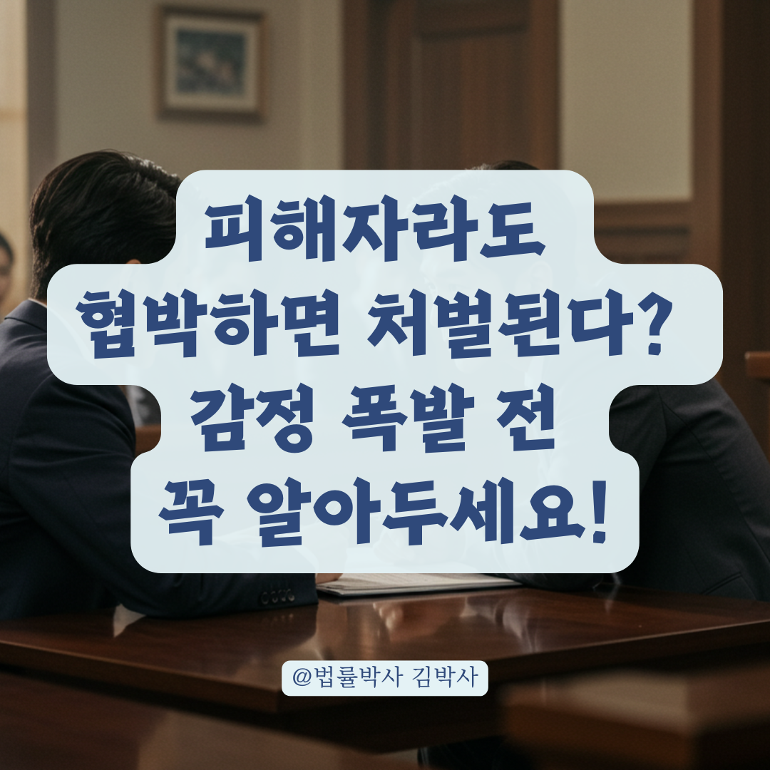 피해자라도 협박하면 처벌된다? 💥 감정 폭발 전 꼭 알아야 할 법적 기준!