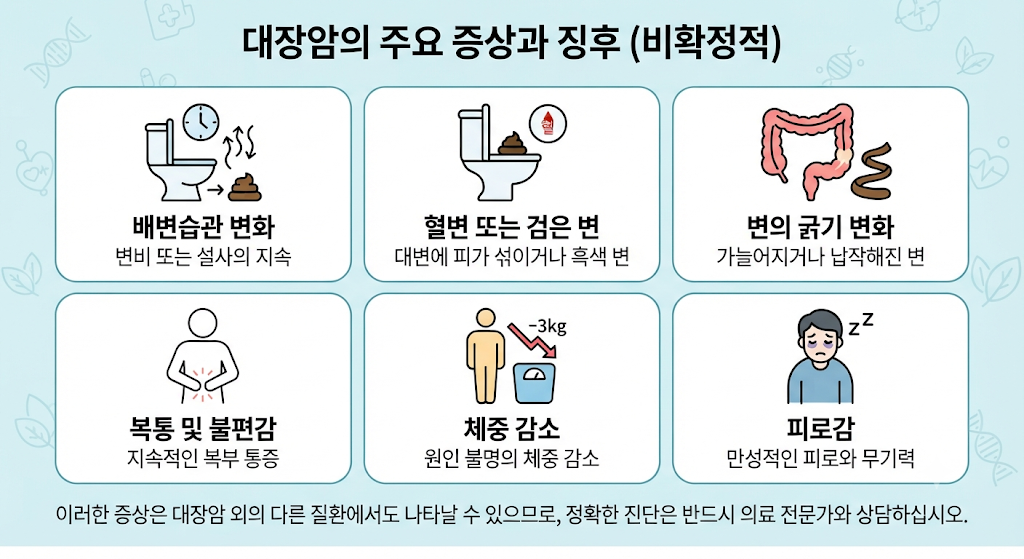 대장암에서 나타날 수 있는 혈변과 배변습관 변화