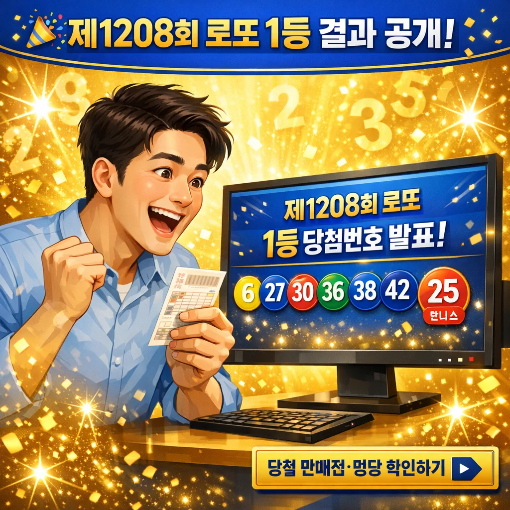 제1208회 로또 당첨 번호, 1등 판매점, 지역, 로또 명당 리스트