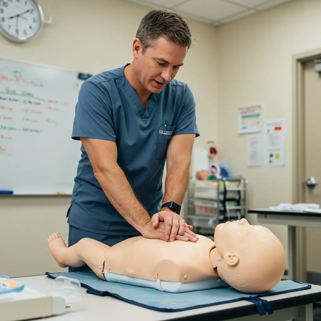 심폐소생술 하고 있는 모습