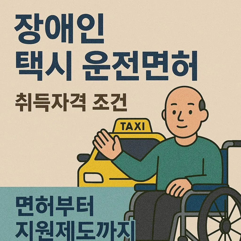 장애인 택시 운전면허 취득자격 조건, 면허부터 지원제도까지 한눈에