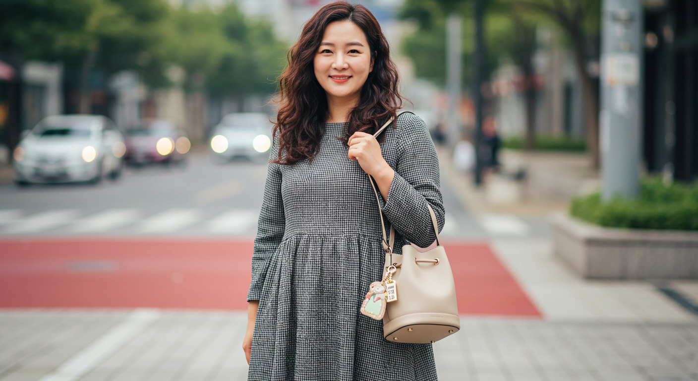 중년여성 체형 커버 코디