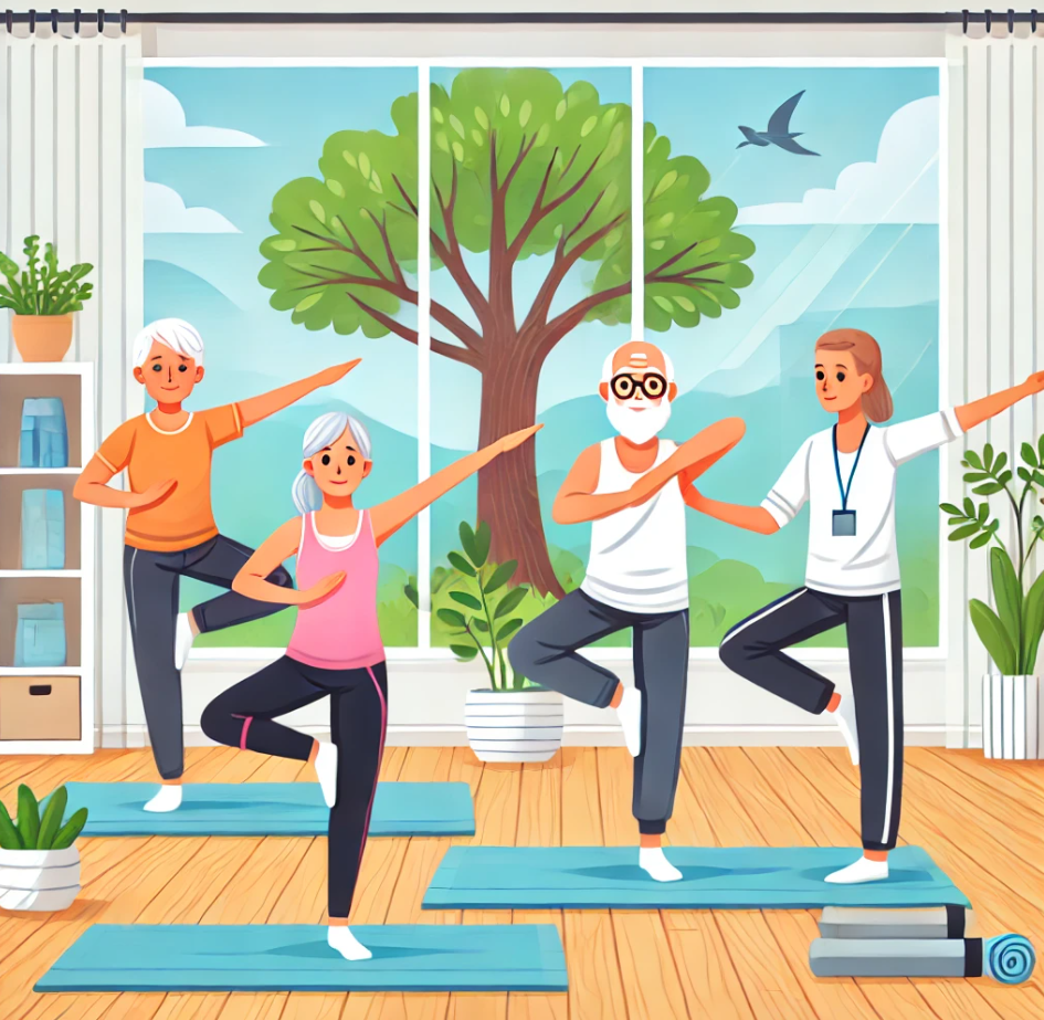 시니어&amp;고령자의 균형감각 향상과 관련된 운동 사진