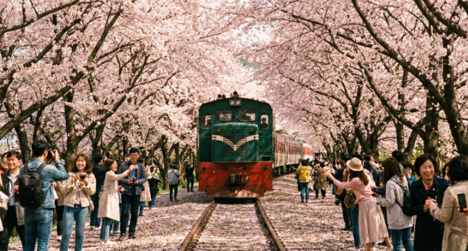 진해 군항제 길거리 사진
