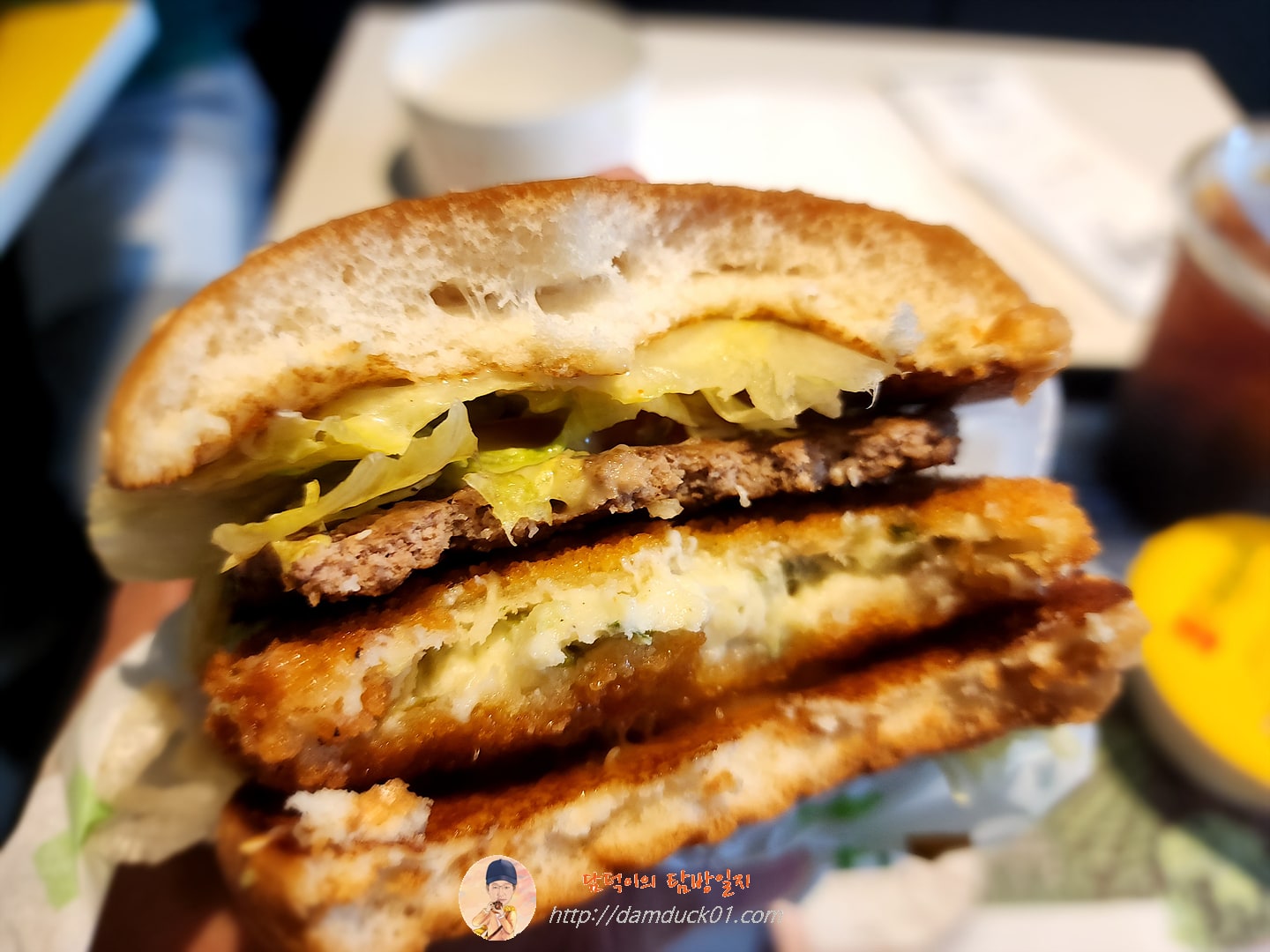 진도 대파 크림 크로켓 버거