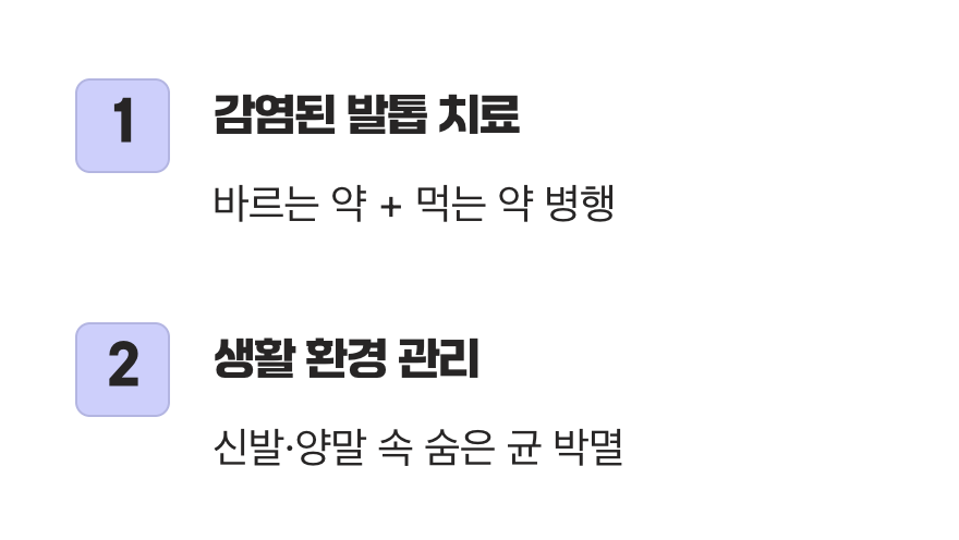 치료의 핵심&amp;#44; 병든 발톱과 숨은 균 동시 공격