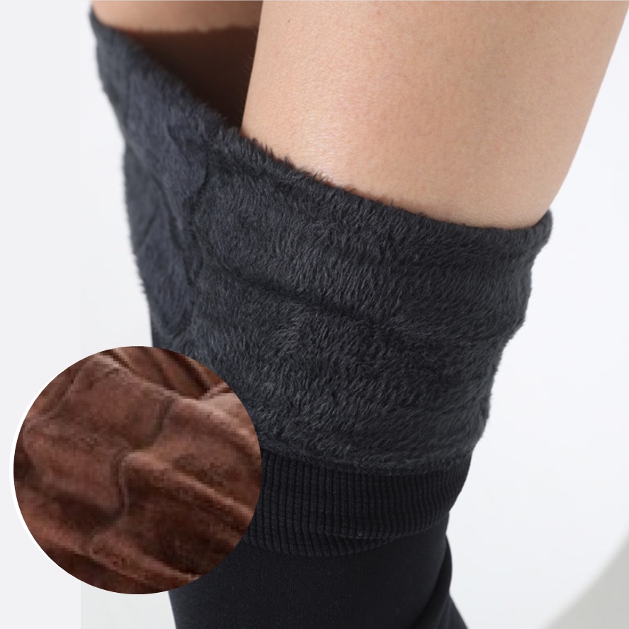 리빙스튜디오 융털 기모 스판 발열 레깅스 브라운 Free