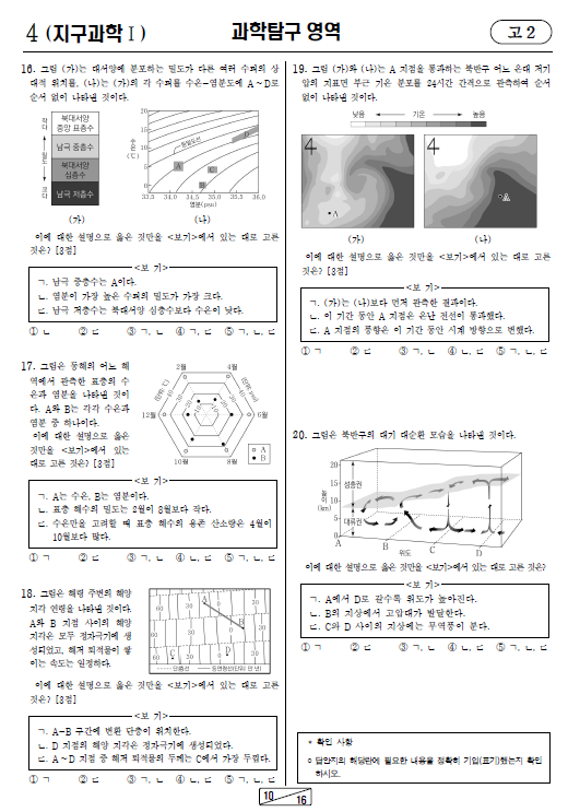 2023-9월-고2-모의고사-지구과학 1-기출문제-다운