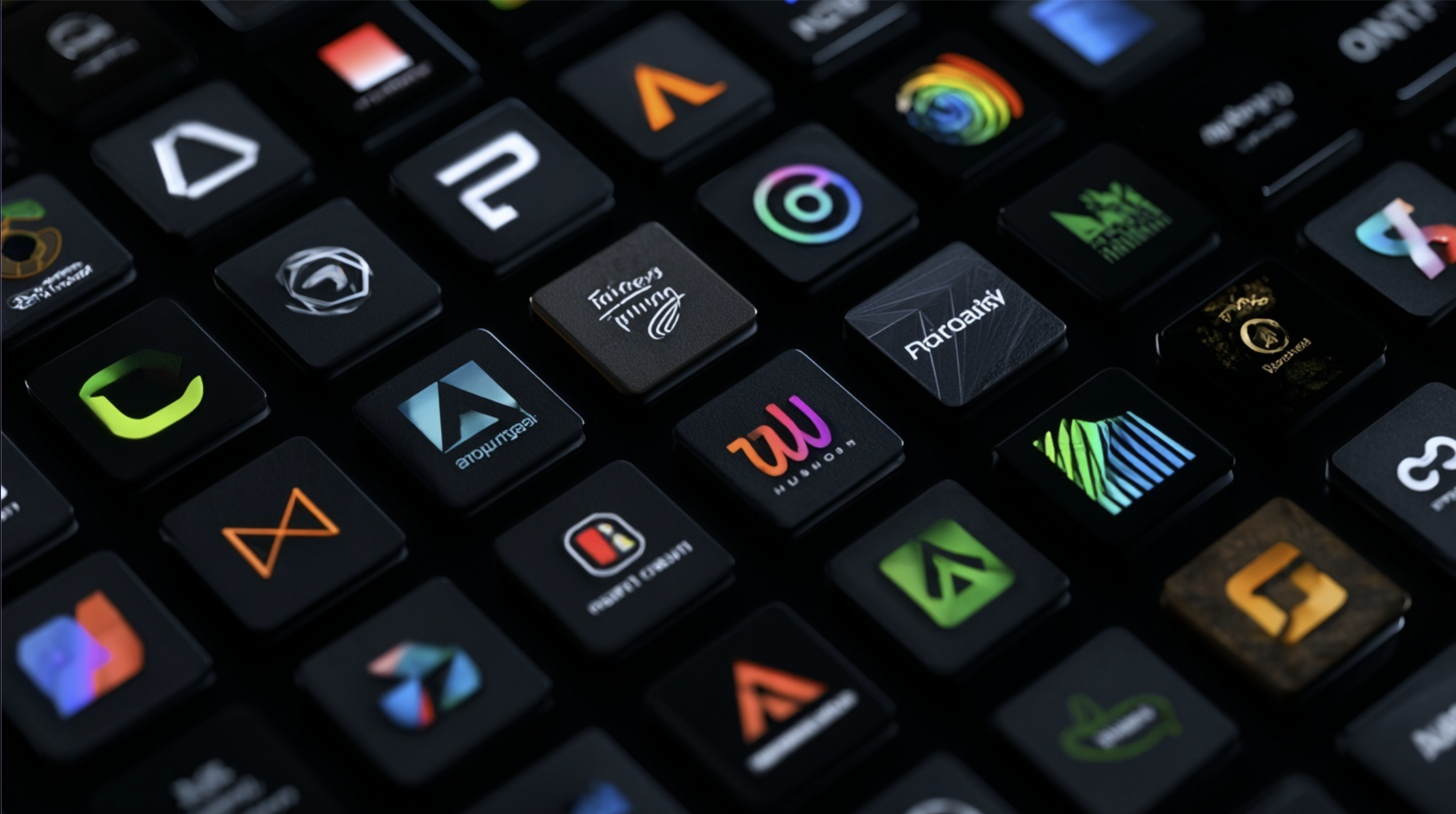 미래의 인공지능 플랫폼 제공기업들의 심볼을 그리드로 표현하였습니다.