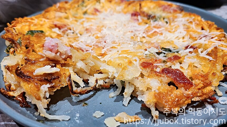 백종원-막이오름-눈꽃베이컨감자전-맛