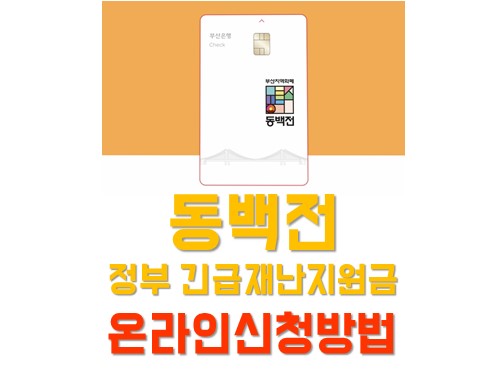 부산시 긴급재난지원금 동백전