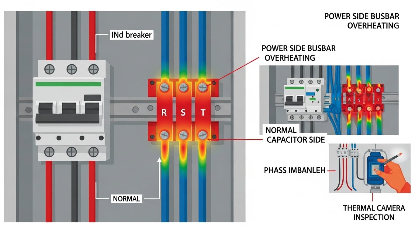 상별 온도차 발생 콘덴서용 차단기 전원측원인 분석